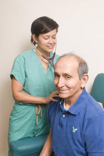 elderly man with nurse