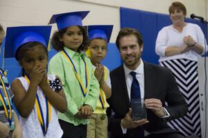 David McDivitt supports kindergarten promotion at Centennial Elementary School