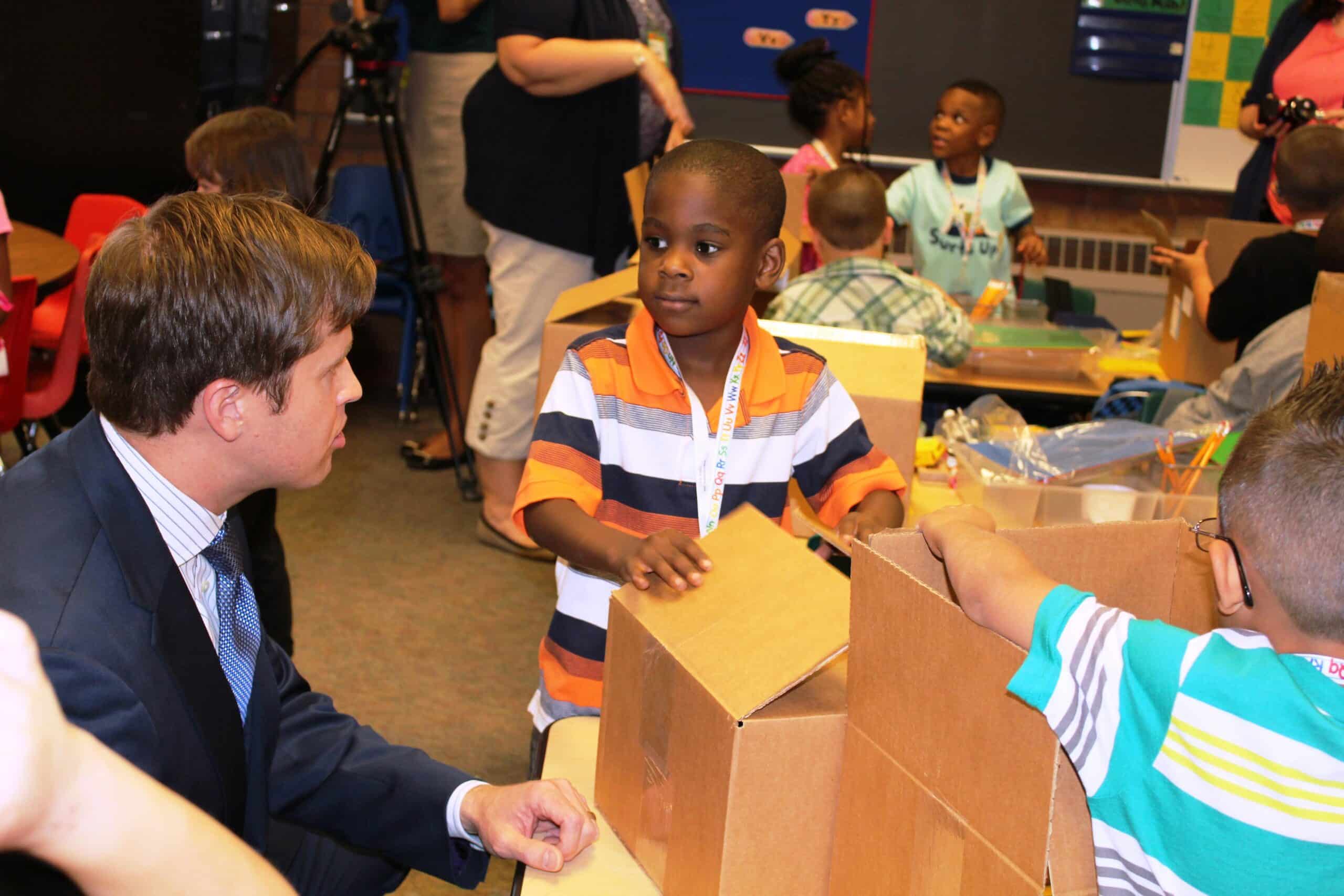 David McDivvit delivers school supplies