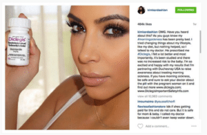 Kim Kardashian's Social media blunder on the Morning Sickness Drug