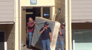 people moving out of apartment due to asbestos