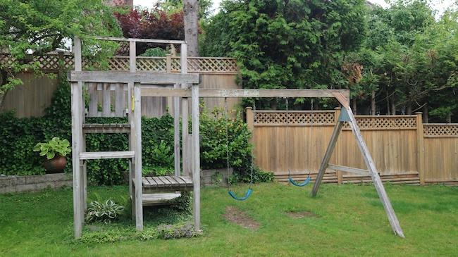 child playground in a backyard