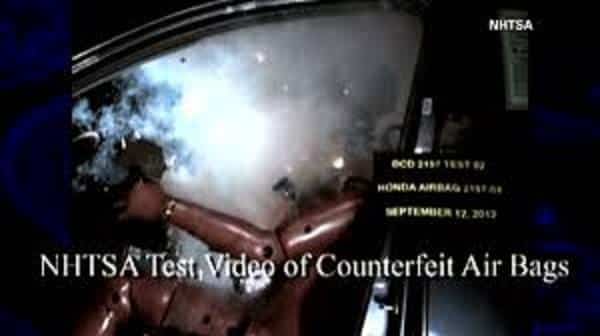 counterfeit air bag crash test