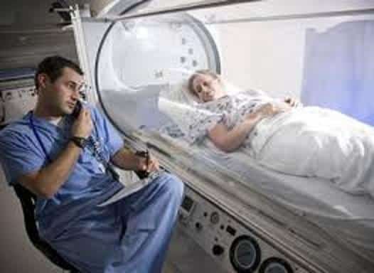 woman in hyperbaric chamber