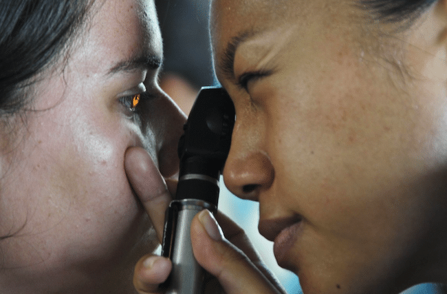 person getting an eye exam