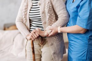 Elderly Woman with Nurse