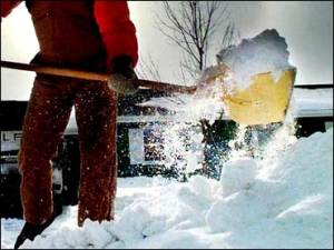 man shoveling snow